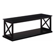 Coventry Coffee Table with Shelf in Black Wood Finish with 