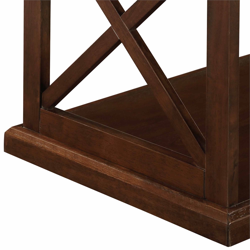 Coventry Coffee Table with Shelf in Espresso Wood Finish with 