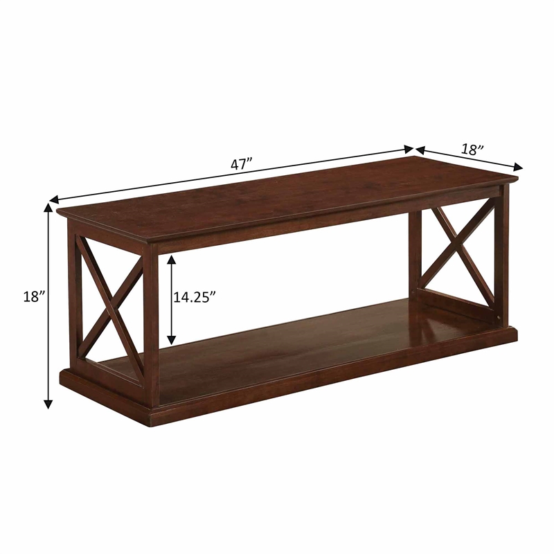 Coventry Coffee Table with Shelf in Espresso Wood Finish with 
