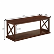 Coventry Coffee Table with Shelf in Espresso Wood Finish with 