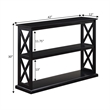 Coventry Console Table with Shelves in Black Wood Finish with 