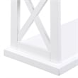 Coventry Console Table with Shelves in White Wood Frame with Driftwood Top