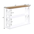 Coventry Console Table with Shelves in White Wood Frame with Driftwood Top