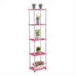 Designs2Go No-Tools Five-Tier Tower with Pink Wood Frame Finish