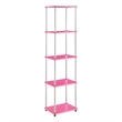 Designs2Go No-Tools Five-Tier Tower with Pink Wood Frame Finish