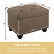 Designs4Comfort 5th Avenue Storage Ottoman Sandstone Fabric w/ Solid Wood Feet