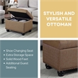 Designs4Comfort 5th Avenue Storage Ottoman Sandstone Fabric w/ Solid Wood Feet