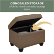 Designs4Comfort 5th Avenue Storage Ottoman Sandstone Fabric w/ Solid Wood Feet