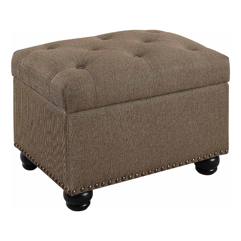 Designs4Comfort 5th Avenue Storage Ottoman in Beige Fabric with