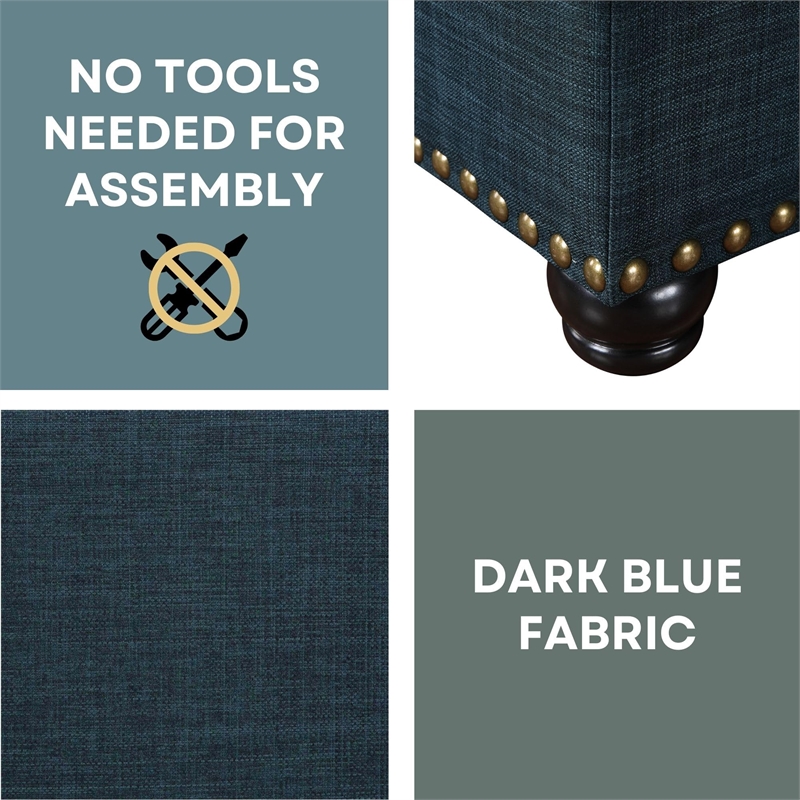 Designs4Comfort 5th Avenue Storage Ottoman in Red Button-Tufted Faux Leather