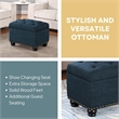 Designs4Comfort 5th Avenue Storage Ottoman in Red Button-Tufted Faux Leather