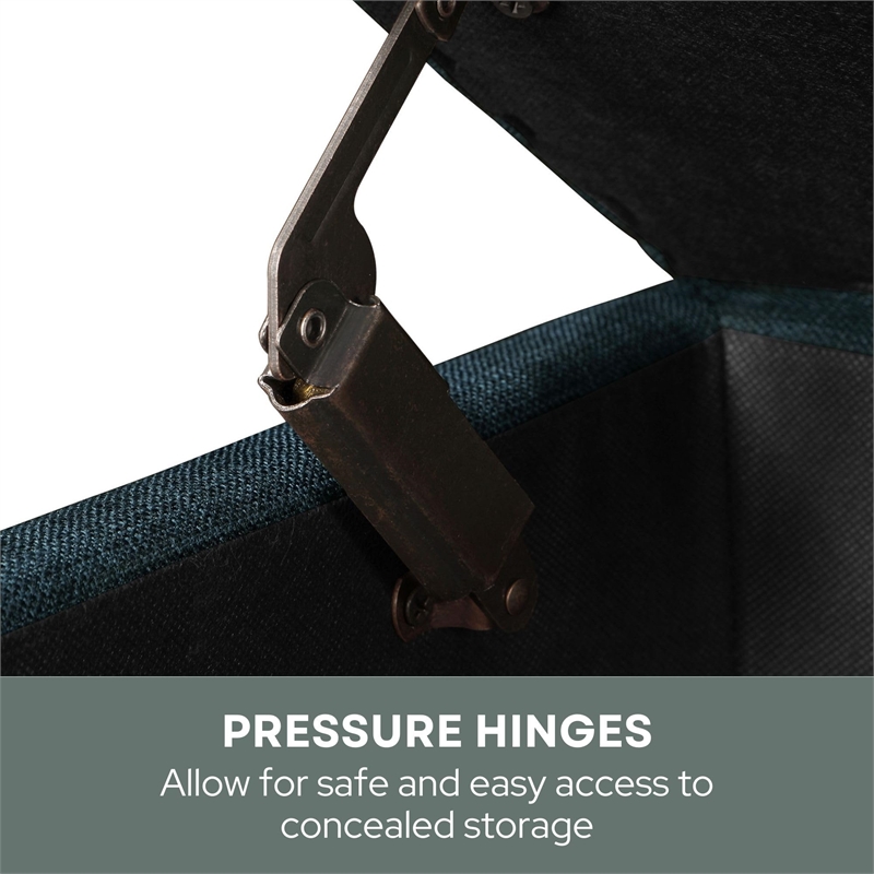 Designs4Comfort 5th Avenue Storage Ottoman in Red Button-Tufted Faux Leather