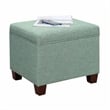 Madison Storage Ottoman in Light Green Fabric with Solid Wood Legs