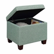 Madison Storage Ottoman in Light Green Fabric with Solid Wood Legs