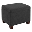 Convenience Concepts Madison Storage Ottoman in Gray Fabric with Solid Wood Feet