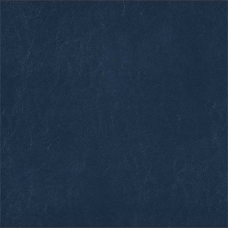 Madison Storage Ottoman in Blue Faux Leather with Solid Wood Feet