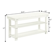 Oxford Utility Mudroom Bench with Shelves in Ivory Wood Finish