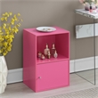 Xtra Storage One-Door Cabinet with Shelf in Pink Wood Finish