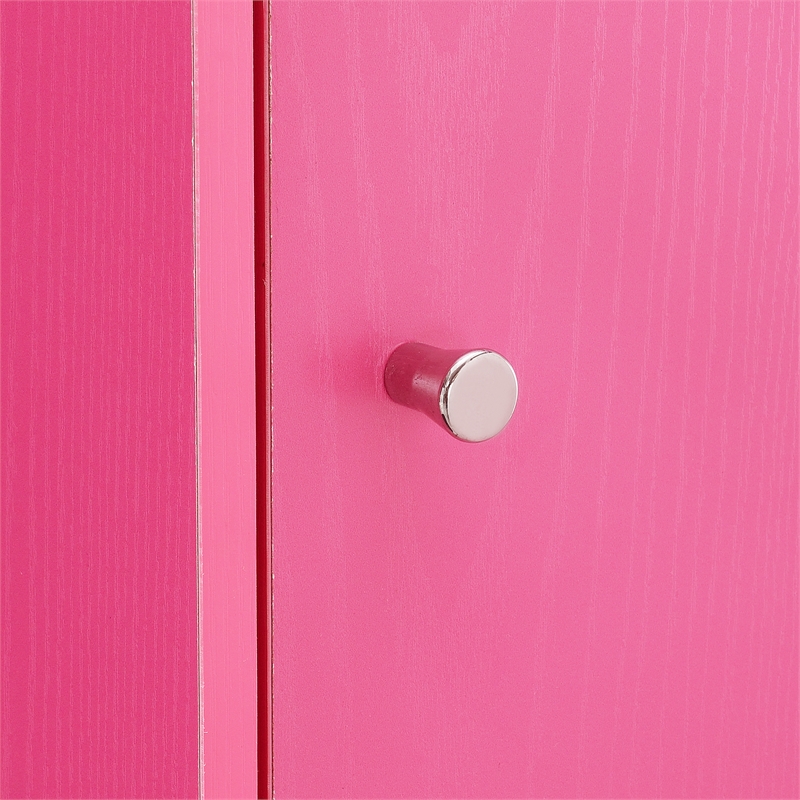 Xtra Storage One-Door Cabinet with Shelf in Pink Wood Finish
