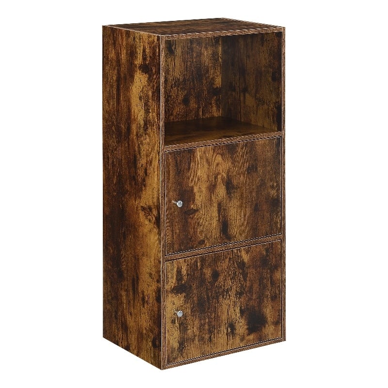 Xtra Storage Two-Door Cabinet with Shelf in Walnut Wood Finish