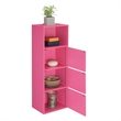 Xtra Storage Three-Door Cabinet with Shelf in Pink Wood Finish