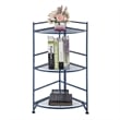 Xtra Storage Three-Tier Folding Metal Corner Shelf in Blue Metal Finish