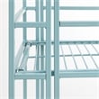 Xtra Storage Three-Tier Folding Metal Shelf with Seafoam Blue Metal Frame