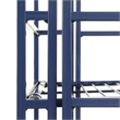 Xtra Storage Three-Tier Folding Metal Shelf with Cobalt Blue Metal Frame