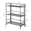 Xtra Storage Three-Tier Wide Folding Metal Shelf with Textured Gray Metal Frame