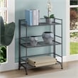 Xtra Storage Three-Tier Wide Folding Metal Shelf with Textured Gray Metal Frame