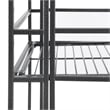 Xtra Storage Three-Tier Wide Folding Metal Shelf with Textured Gray Metal Frame