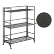 Xtra Storage Three-Tier Wide Folding Metal Shelf with Textured Gray Metal Frame