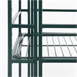 Xtra Storage Three-Tier Wide Folding Metal Shelf with Green Metal Frame