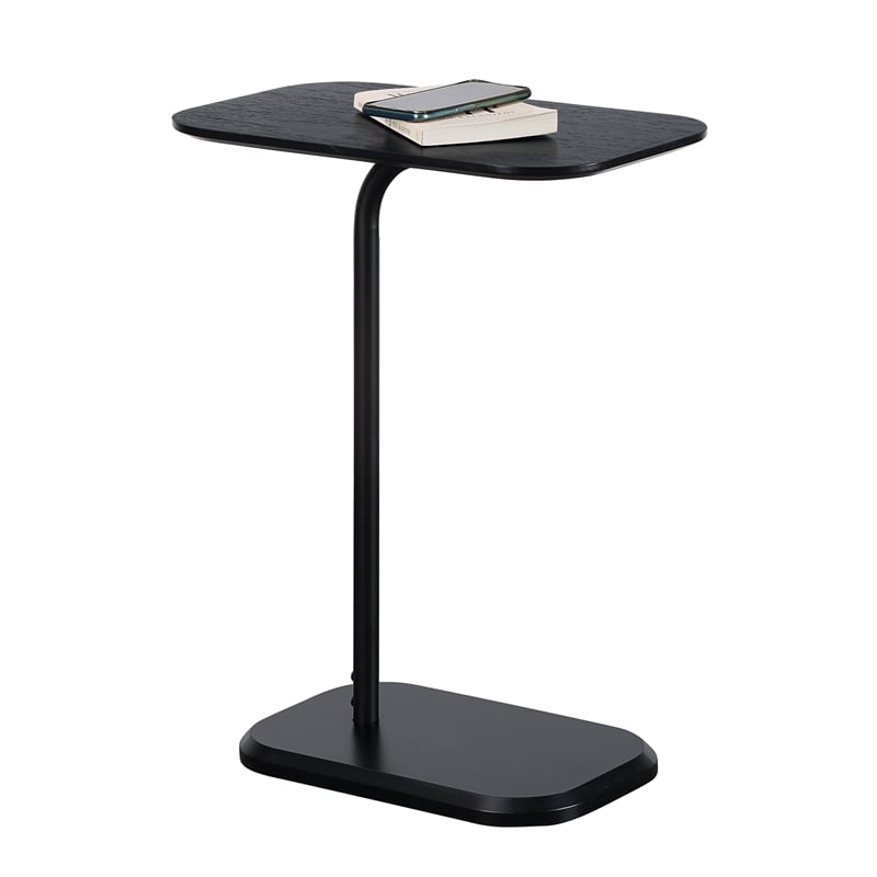 Convenience Concepts Oslo C End Table in Black Wood Finish with Black Wood Top