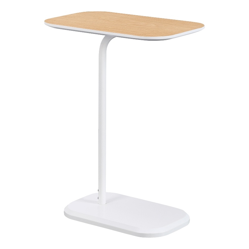 Convenience Concepts Oslo C End Table in White Wood Finish with Walnut Wood Top