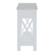 Oxford Flip Top End Table with Charging Station and Shelf in White Wood Finish