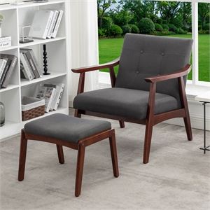 take a seat natalie accent chair and ottoman set in gray fabric