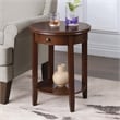 American Heritage Baldwin One-Drawer End Table with Shelf in Espresso Wood