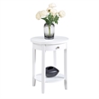 American Heritage Baldwin One-Drawer End Table with Shelf in White Wood Finish