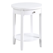 American Heritage Baldwin One-Drawer End Table with Shelf in White Wood Finish