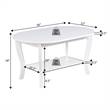 American Heritage Oval Coffee Table with Shelf in Black Wood Finish