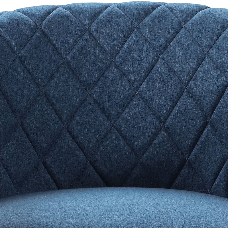 Take a Seat Roosevelt Accent Chair with Ottoman in Blue Fabric
