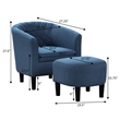 Take a Seat Roosevelt Accent Chair with Ottoman in Blue Fabric