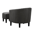 Take a Seat Roosevelt Accent Chair with Ottoman in Gray Fabric