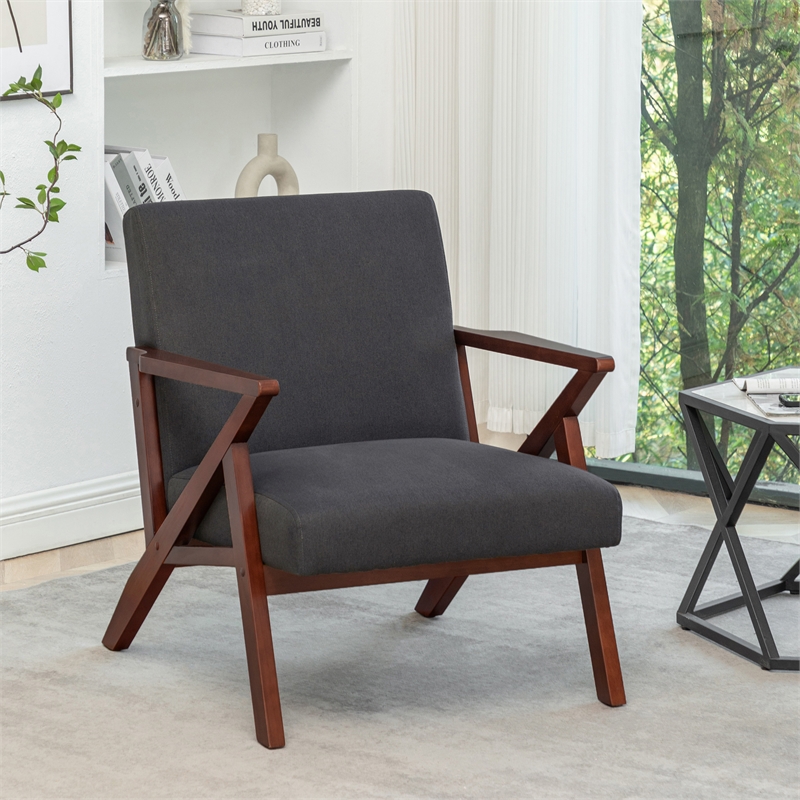 Convenience Concepts Take a Seat Cliff Accent Chair in Gray Fabric