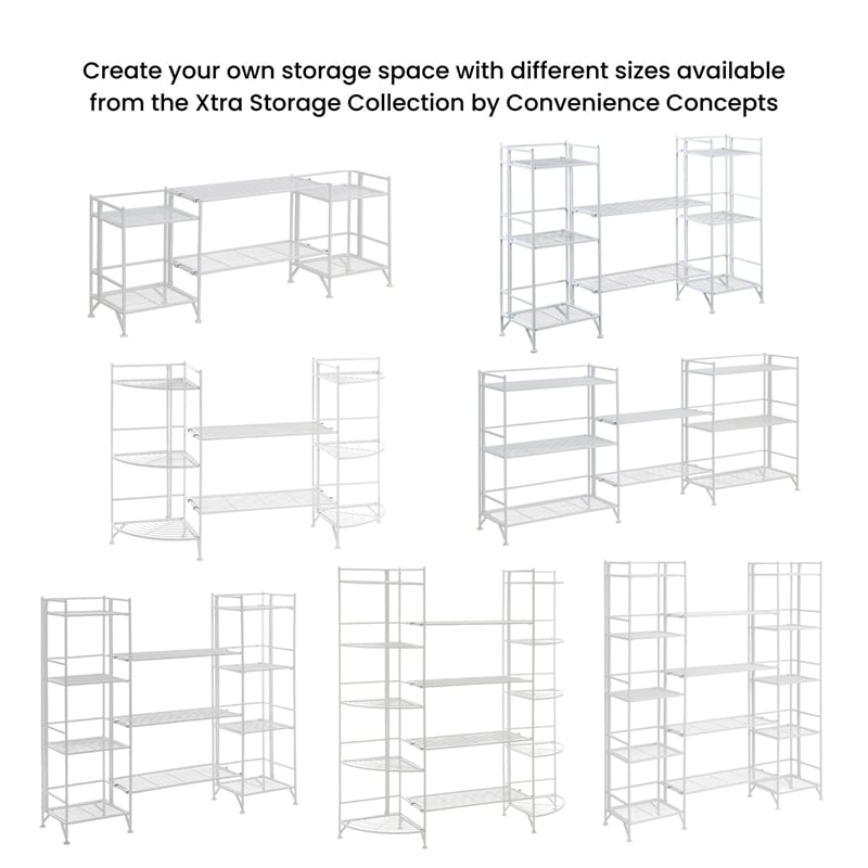 Xtra Storage Shelf Metal Extension Set of Two in White Finish