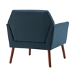 Take a Seat Andy Accent Chair in Blue Fabric with Solid Wood Legs