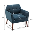 Take a Seat Andy Accent Chair in Blue Fabric with Solid Wood Legs