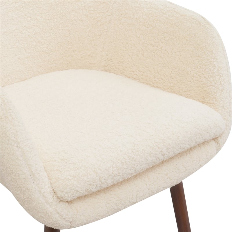 Convenience Concepts Take a Seat Charlotte Sherpa Accent Chair in Ivory Fabric