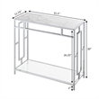 Town Square Chrome Metal Faux Marble Glass Hall Table with Shelf